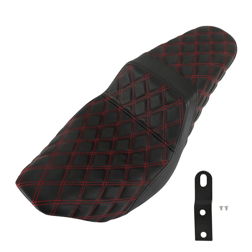 Step-Up Seat for Harley Touring Electra Glide Street (2008–2020) Red Lattice Stitch