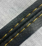 Leather Console Lid Armrest Cover for Buick Regal (2011–2017) Black Yellow Stitch