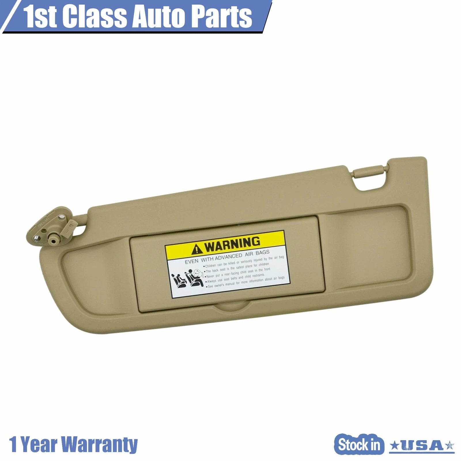 Left Driver Side Sun Visor for Honda Civic (2006–2008) Pearl Ivory