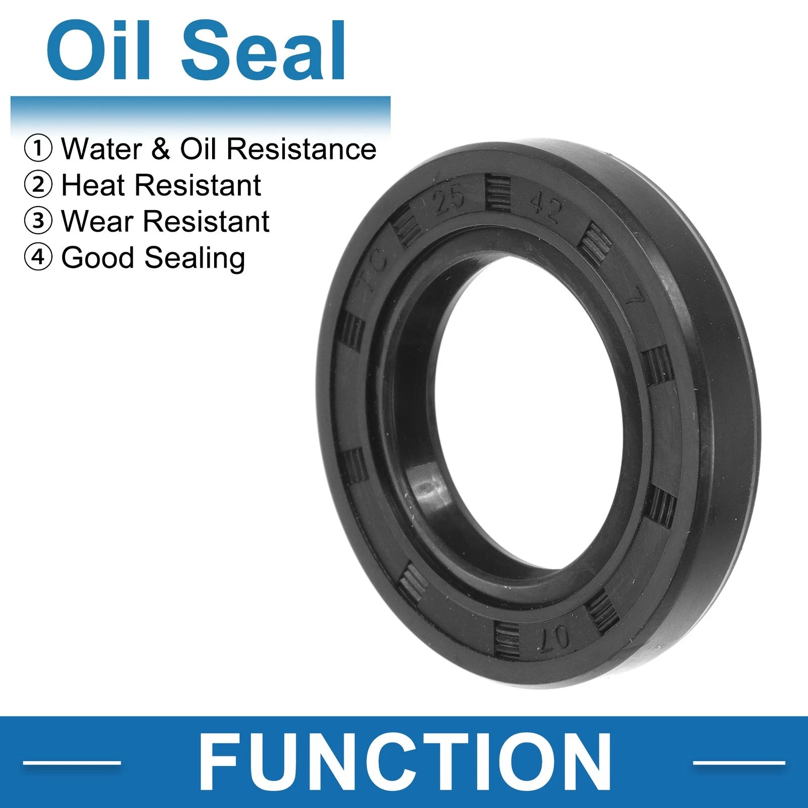 Set of 5 Oil Seal Rotary Shaft Seal Nitrile Rubber 25x42x7mm