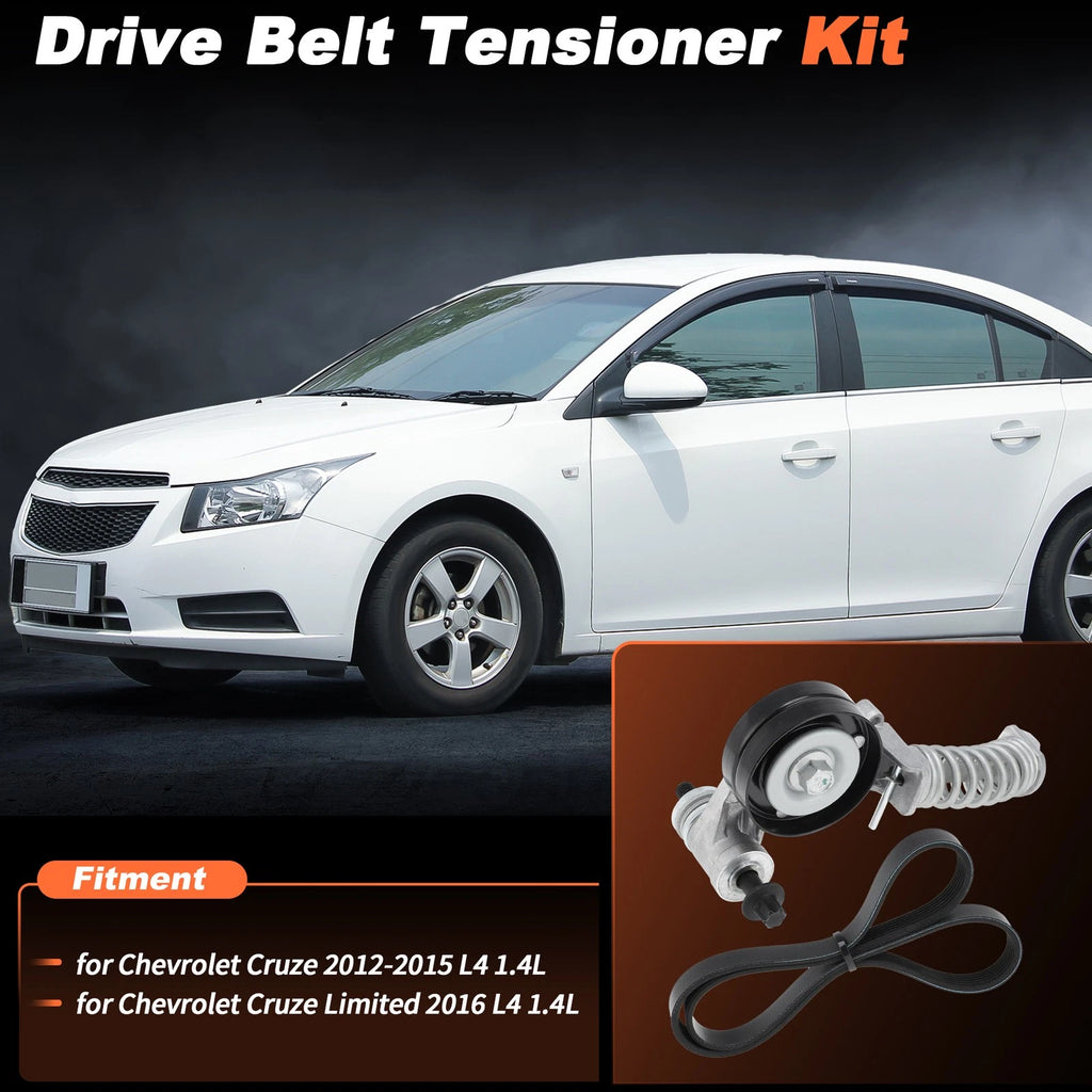 Serpentine Belt Drive Tensioner Kit for Chevy Cruze (2012–2015) 90K-38344A 5PK1400