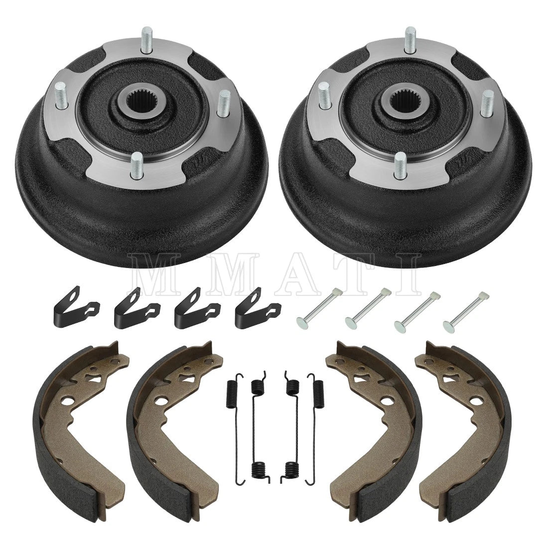 Set of 2 Front Brake Drums & Brake Shoes Kit for Kawasaki Mule SX (2017–2024)