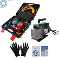 Air Vacuum Pump Manifold Gauge Set for HVAC AC Refrigerant (1/3HP 4CFM)