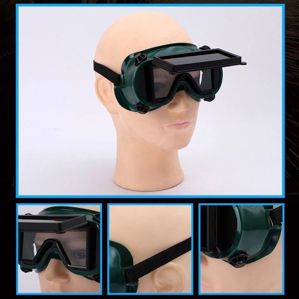 Safety Glasses for Industrial Use - Green Frame, Clear Black Lens