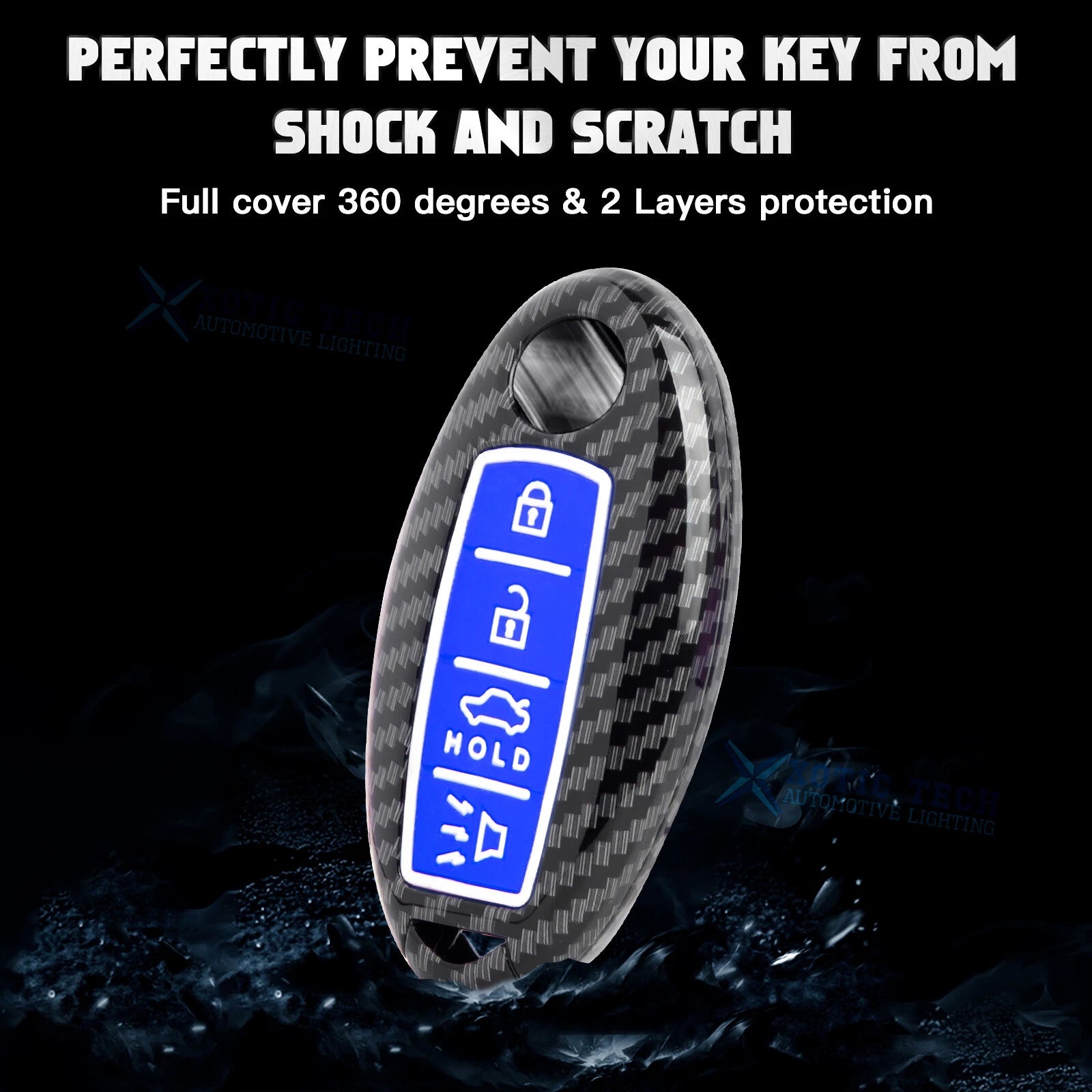 Carbon Style Smart Key Shell Protector for Nissan (2017-2023)