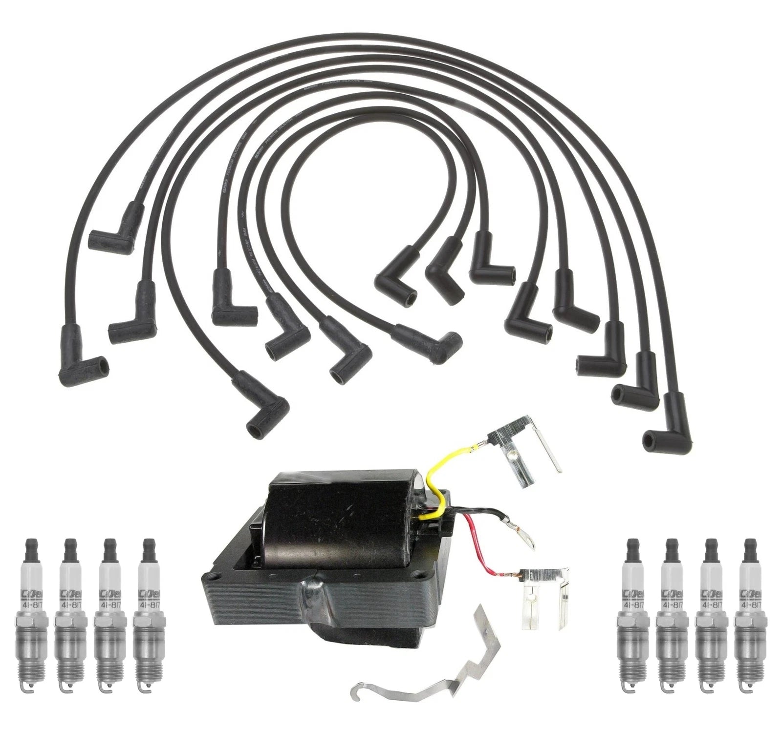 Ignition Wires & 8 Spark Plugs Kit for Chevy GMC V8 (HEI)