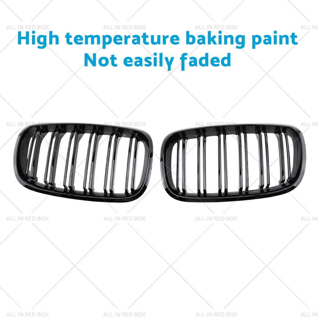 2pc Front Grill Grille Gloss Black for BMW X5 E70 X6 E71 (2007–2013)
