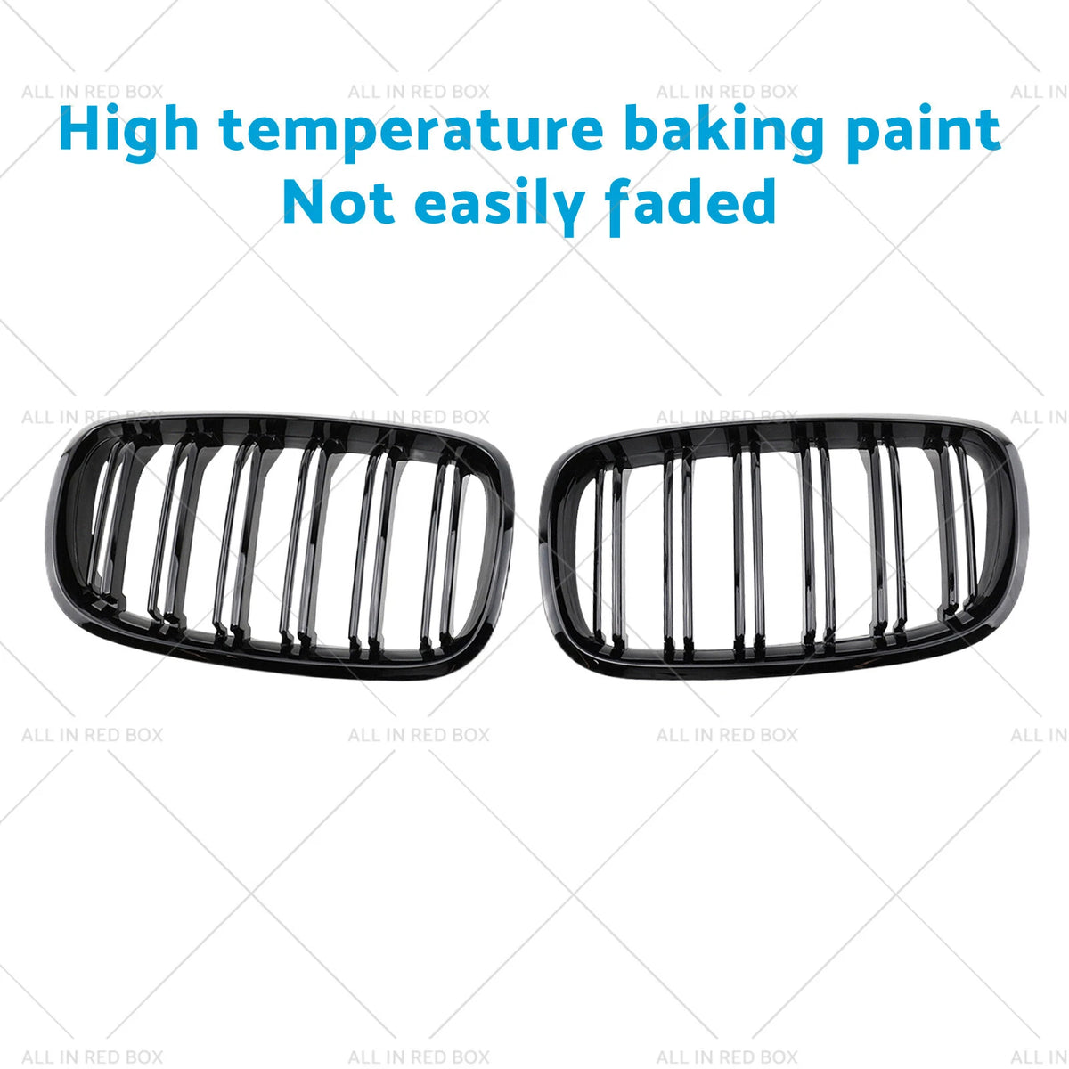2pc Front Grill Grille Gloss Black for BMW X5 E70 X6 E71 (2007–2013)
