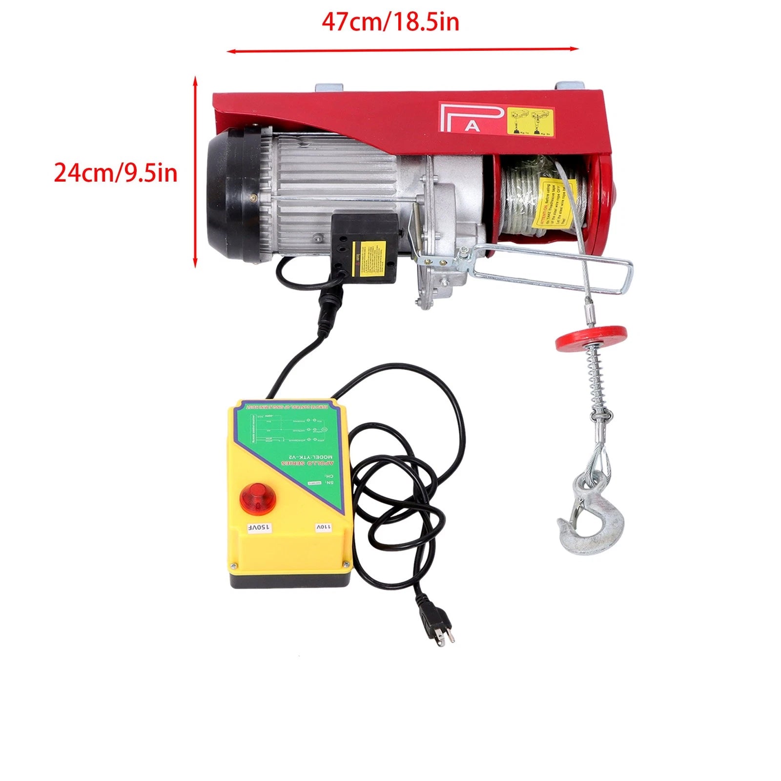 Electric Hoist for Crane (2200lbs, Wireless Remote, 110V)
