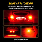 2X 7440 7441 Pure Red LED 3rd High Mount Brake Light Bulbs for