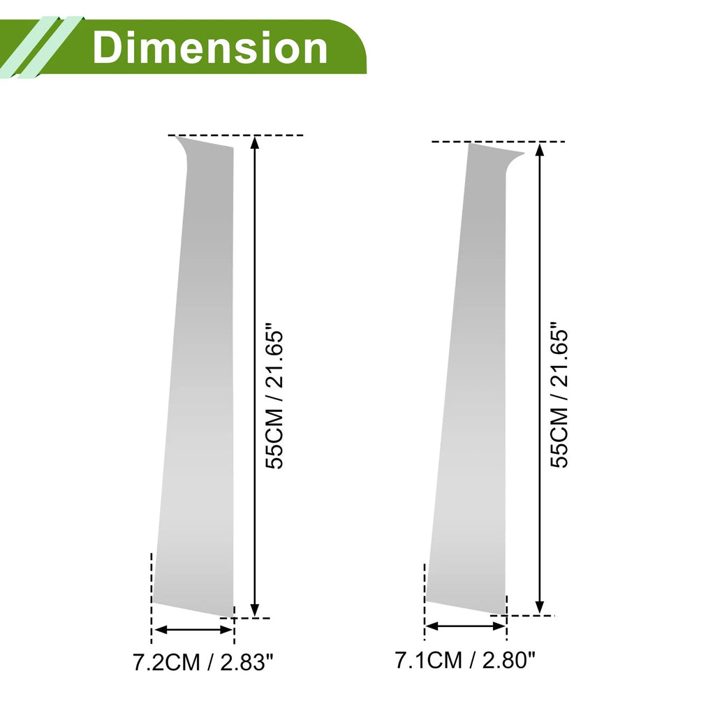 Set of 4 Pillar Window Trim for Dodge Ram (2004–2008) Silver Tone