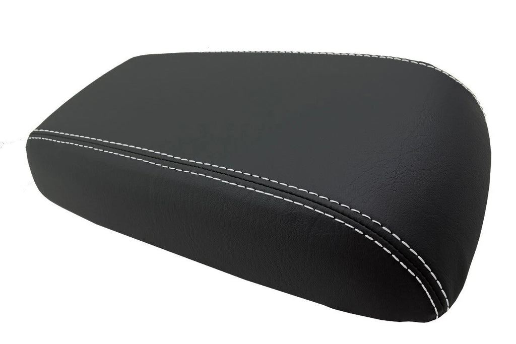Leather Console Lid Armrest Cover for Ford Escape (2005–2007) White Stitch