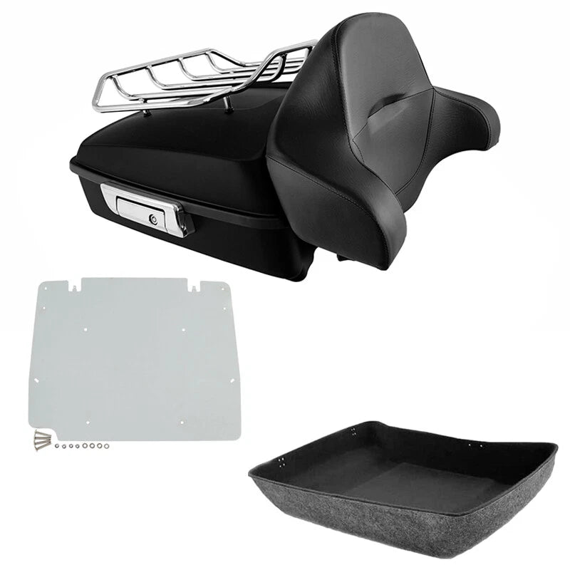 Chopped Trunk Backrest Rail Rack Plate for Harley Touring Road King (2014–2026)