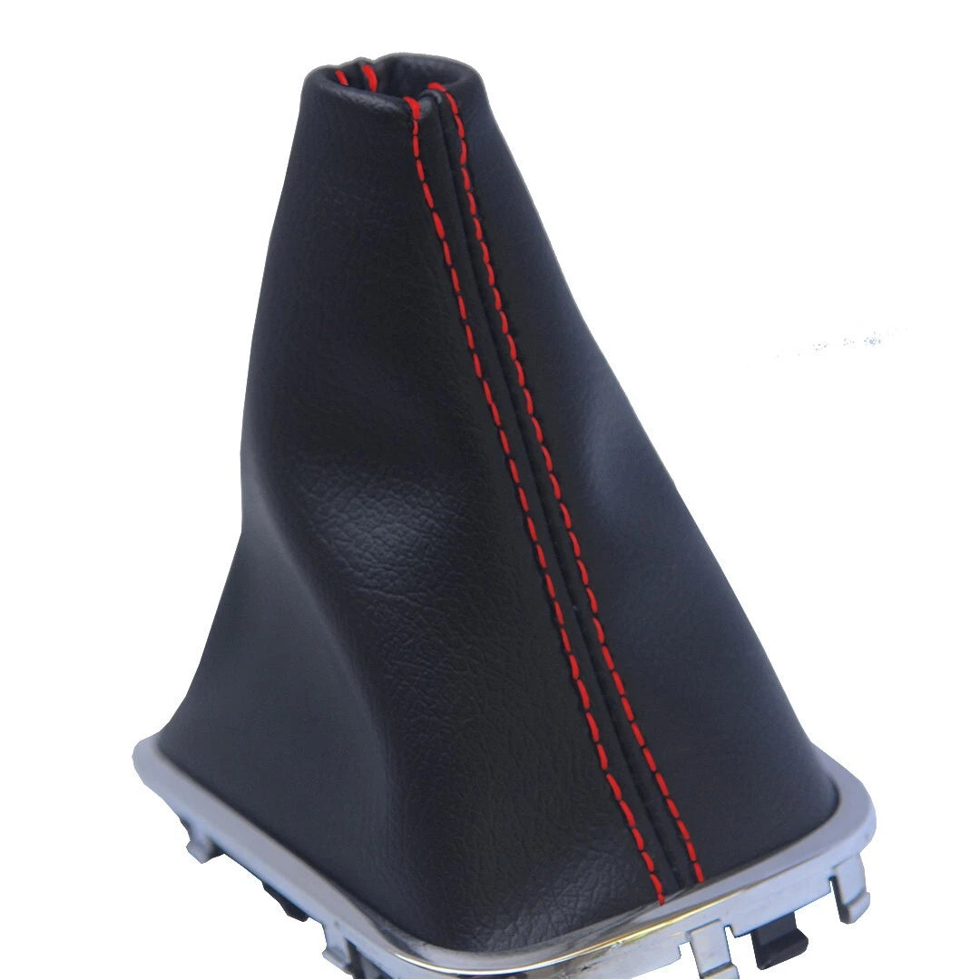Automatic Shift Boot for Kia Forte (2010–2013) Red Stitch Leather Synthetic
