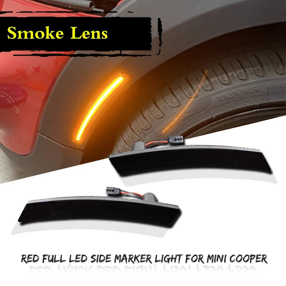 2X Smoked LED Side Marker Lights for Mini Cooper R50 R52 R53 (2002–2006)