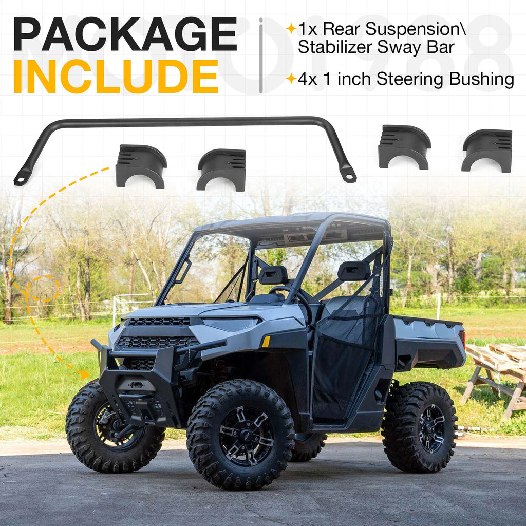 Rear Stabilizer Sway Bar Tube w/ Bushing for Polaris Ranger XP 1000/Crew 1000 (2017–2023)