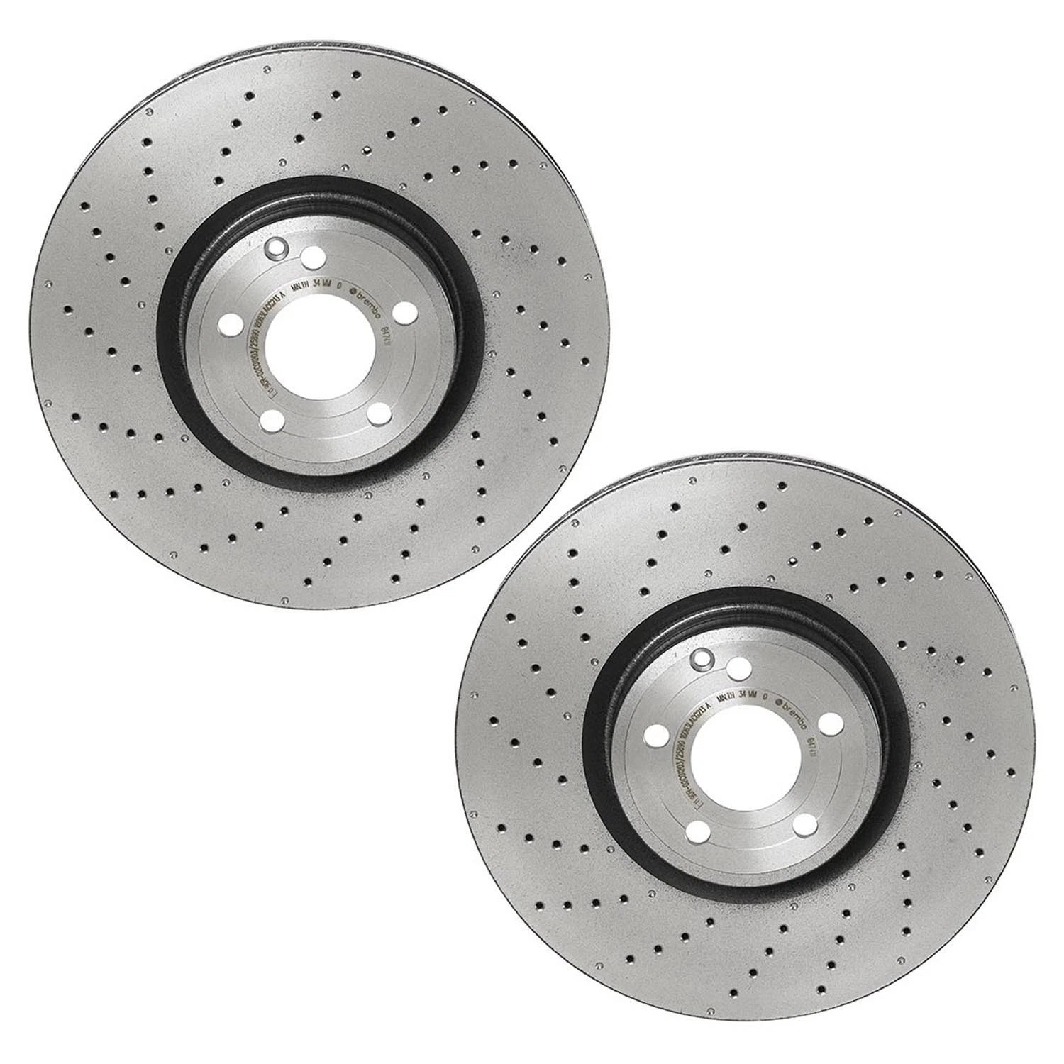 2X Brembo Front 360mm Drilled Disc Brake Rotors for MB R231 (2009–2019)
