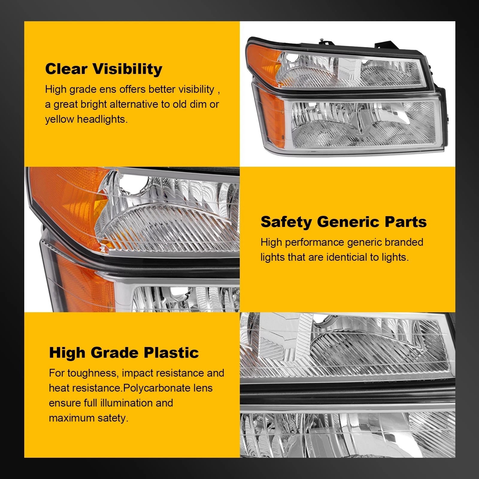 Headlight Assembly for Chevy Colorado GMC Canyon (2004–2012)