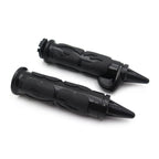 1 Pair Black Flame Spike Hand Grip Throttle Boss for Harley Dyna