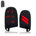 Red Silicone Remote Key Fob Shell Cover for Jeep Chrysler Dodge (2014–2024)