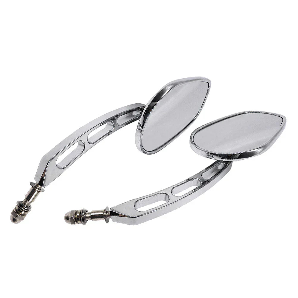 Chrome Rear-View Mirrors for Harley Road Street Glide Sportster Dyna Softail (2006-2023)