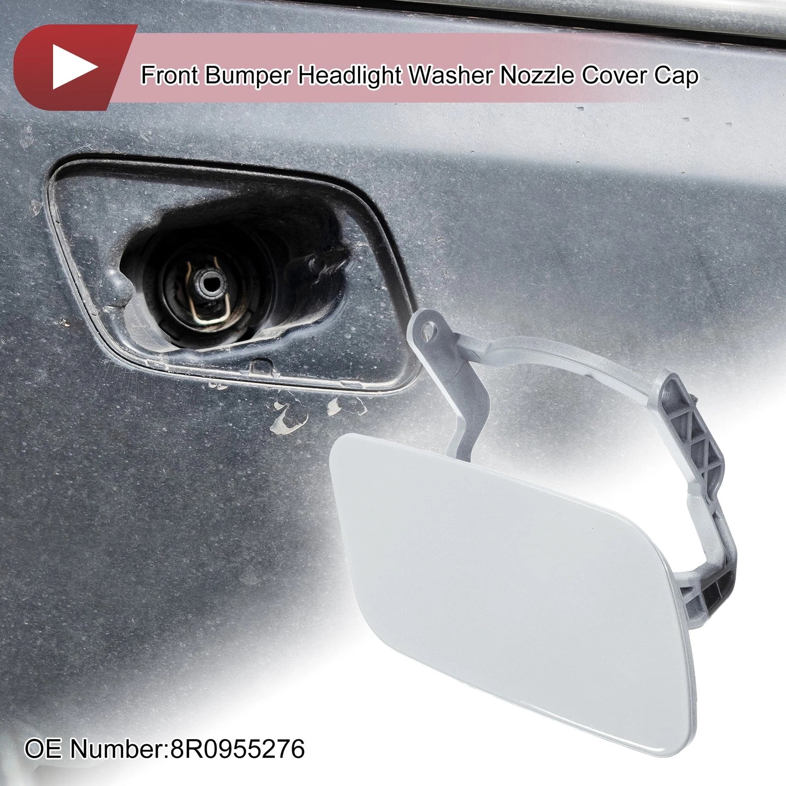 Washer Nozzle Cover Cap No. 8R0955276 for Audi Q5 (2009–2012) White