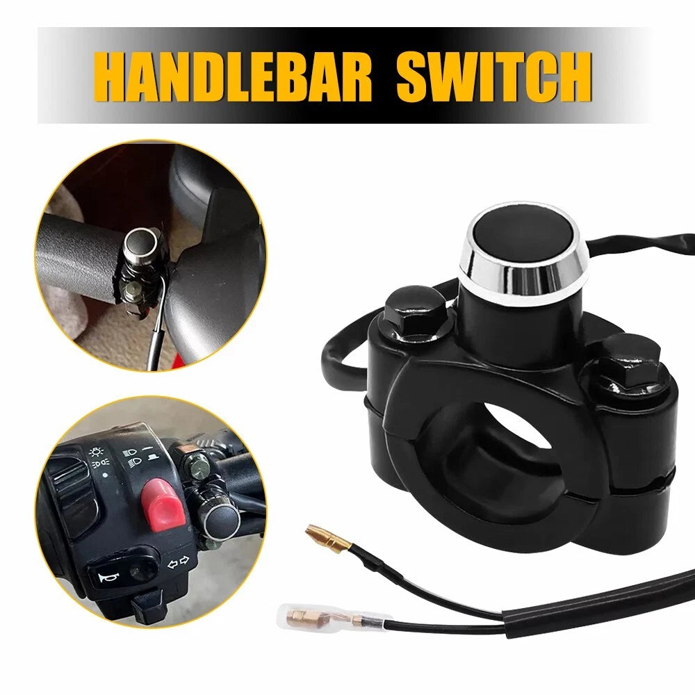 12V Motorcycle Push Button Switch for Universal Handlebar Mount