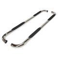 Polished 3in Round Bent w/2 Pads Step Nerf Bar for 2005-19 Toyota Tacoma Ext Cab