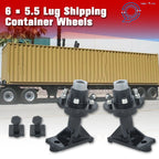 Set of 4 Heavy-Duty Container Wheels with Bolt-On Axle Hub Kit