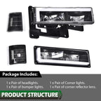 LED Tube Headlights for Chevy GMC C/K Suburban Blazer (1994–2000)