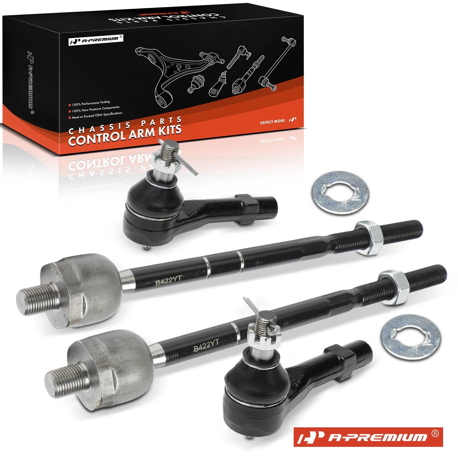 Set of 4 Front Inner & Outer Tie Rod Ends for Ford Explorer Mercury (2002–2003)