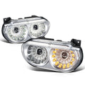 LED Halo DRL Sequential Signal Projector Headlights for Dodge Challenger (2008–2014)