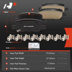 Set of 4 Rear Ceramic Brake Pads for Kia Sorento Hyundai Santa Fe (2021–2023)
