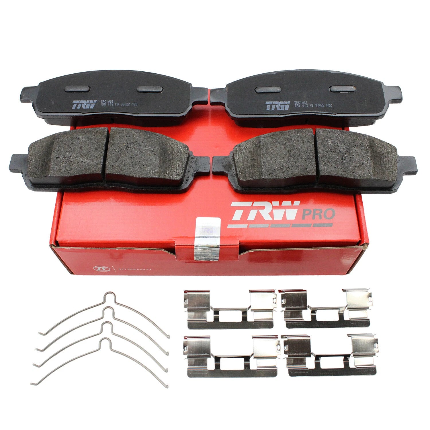 Set of 4 TRW Pro Front Slotted Ceramic Brake Pads for Ford F150, Lincoln Mark LT