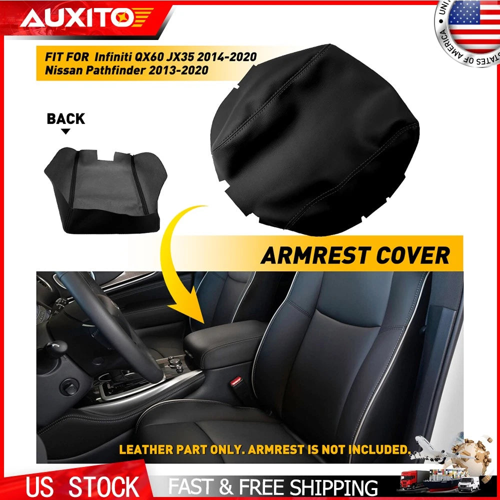 Center Console Lid Armrest Cover Leather for Infiniti QX60 JX35 (2014–2020)