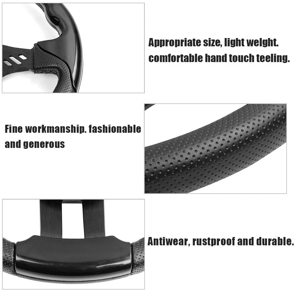6 Bolt Aluminum 13" Black Racing Steering Wheel for Universal Fit
