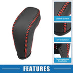 Shift Boot Cover for Buick Regal (2011–2017) - Black with Red Stitches