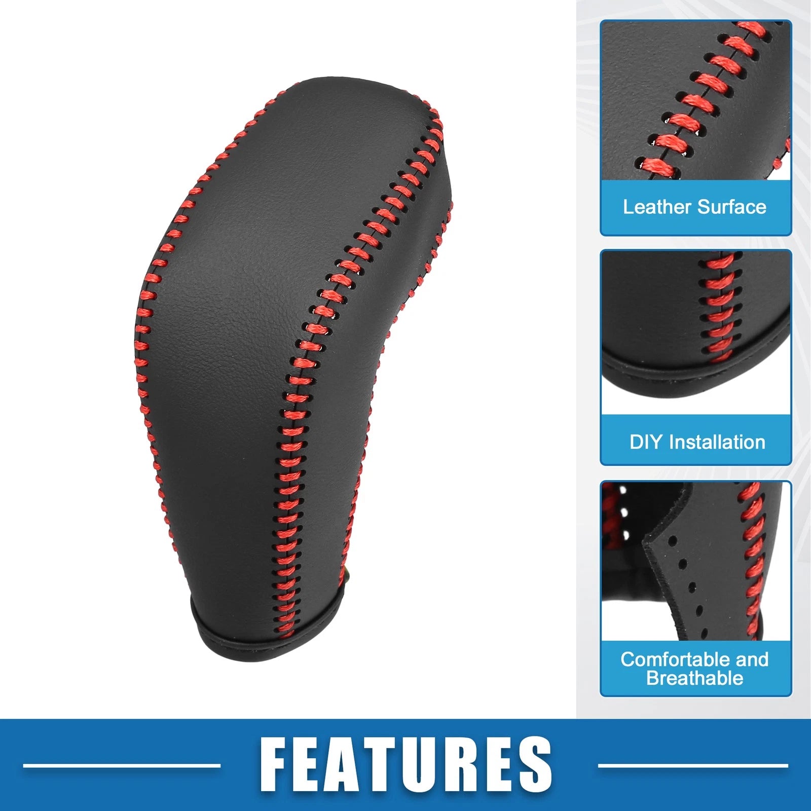 Shift Boot Cover for Buick Regal (2011–2017) - Black with Red Stitches