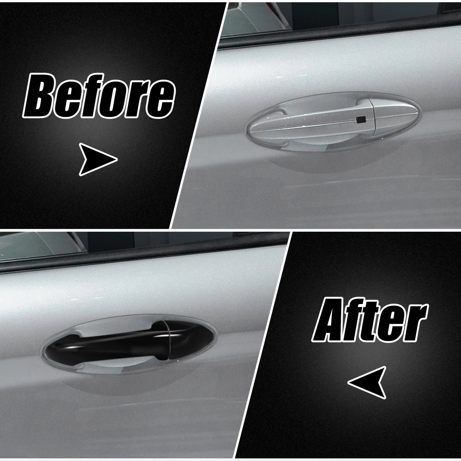 Set of 4 Door Trim Handle Covers for Jeep, Dodge, Chrysler (Glossy Black)