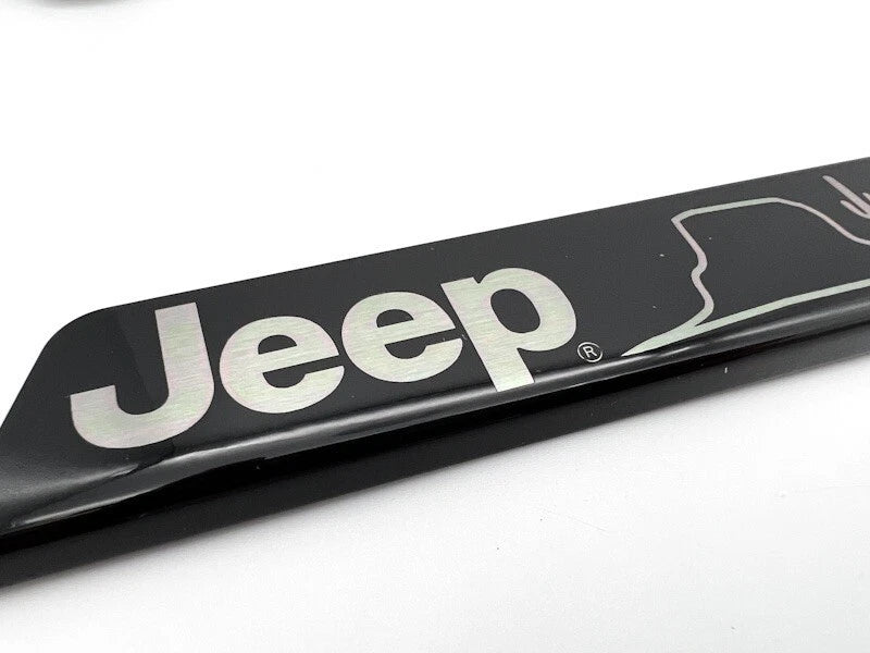 Black Stainless License Plate Frame Replacement for Jeep Wrangler (2007–2023)
