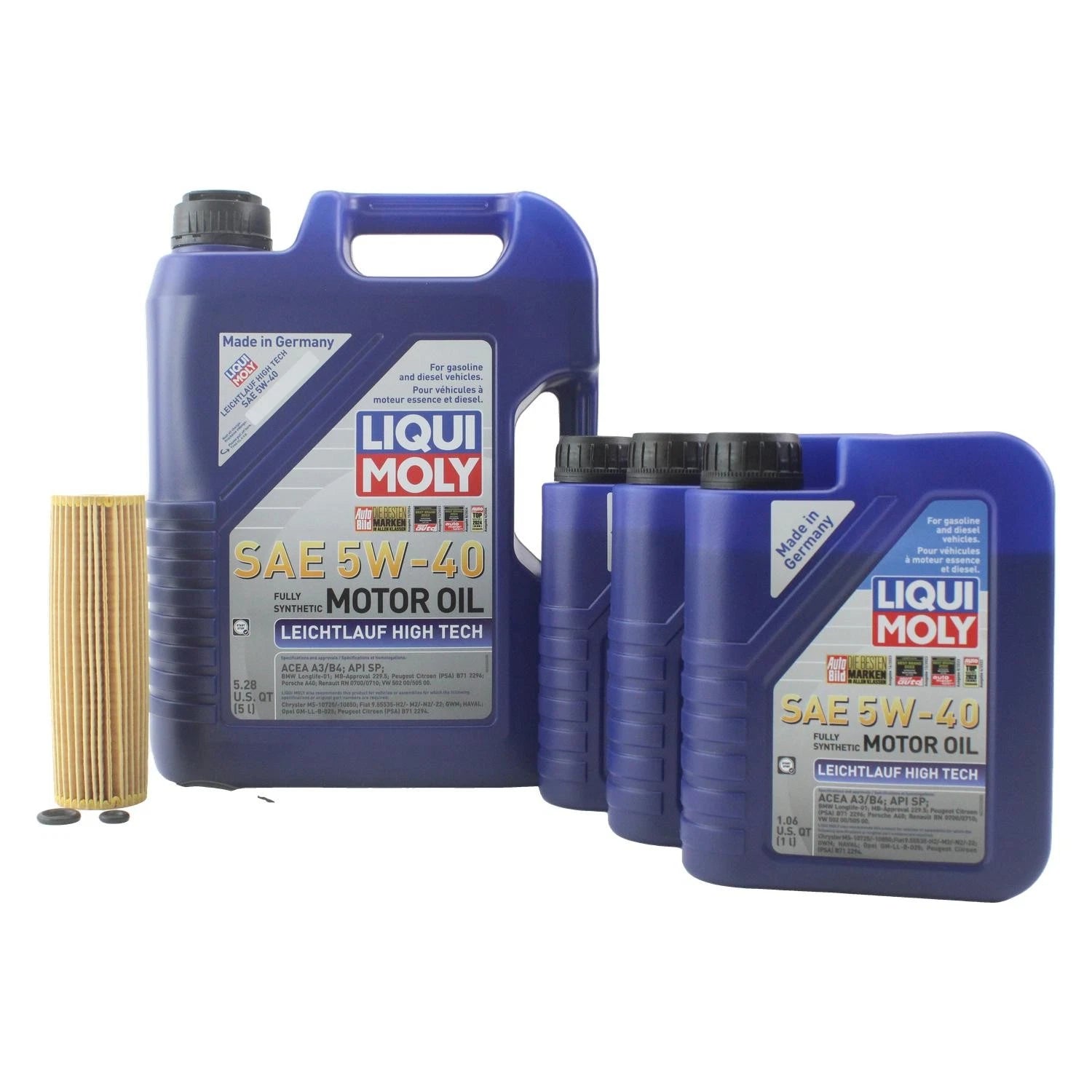 Oil Change Kit 10L Liqui Moly Leichtlauf 5W-40 for Mercedes L4