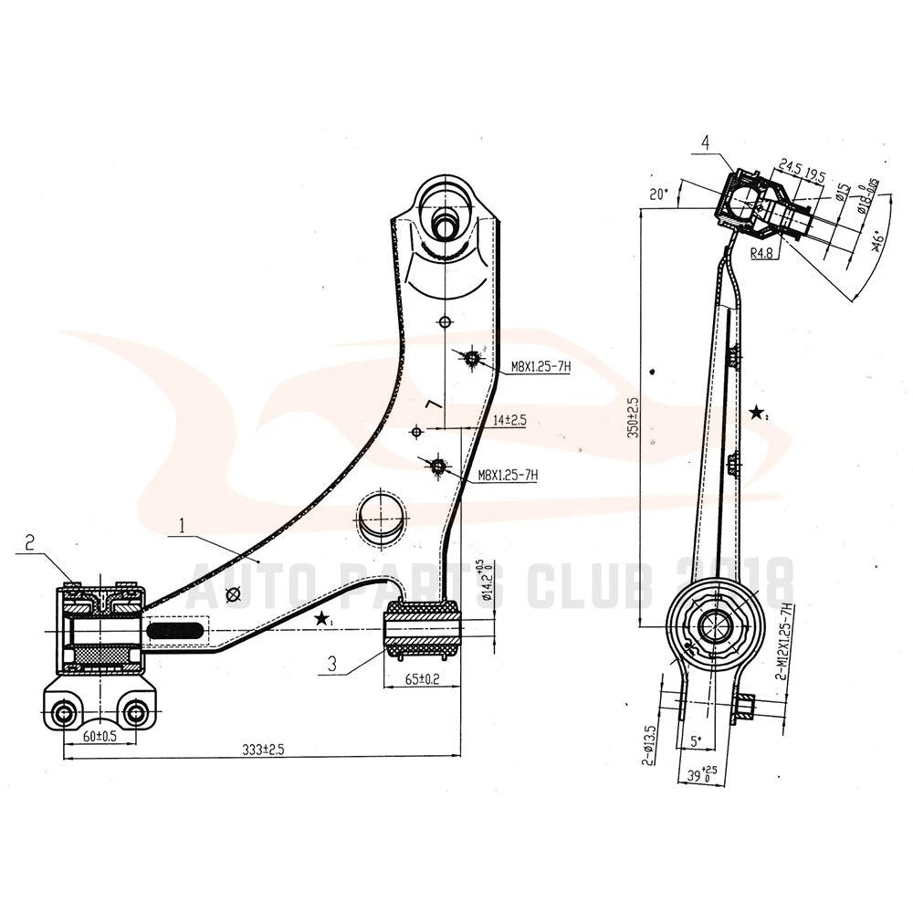 Set of 2 Front Lower Control Arms for Mazda 3 (2004-2009)