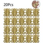 20Pcs Mini Hinges for Jewelry Chest Music Box (2017mm, Gold)