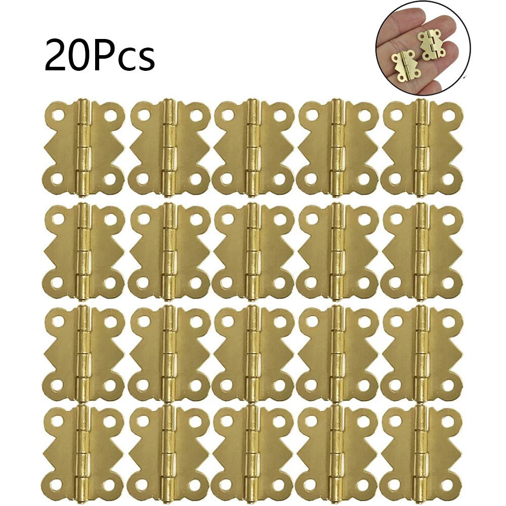 20Pcs Mini Hinges for Jewelry Chest Music Box (2017mm, Gold)