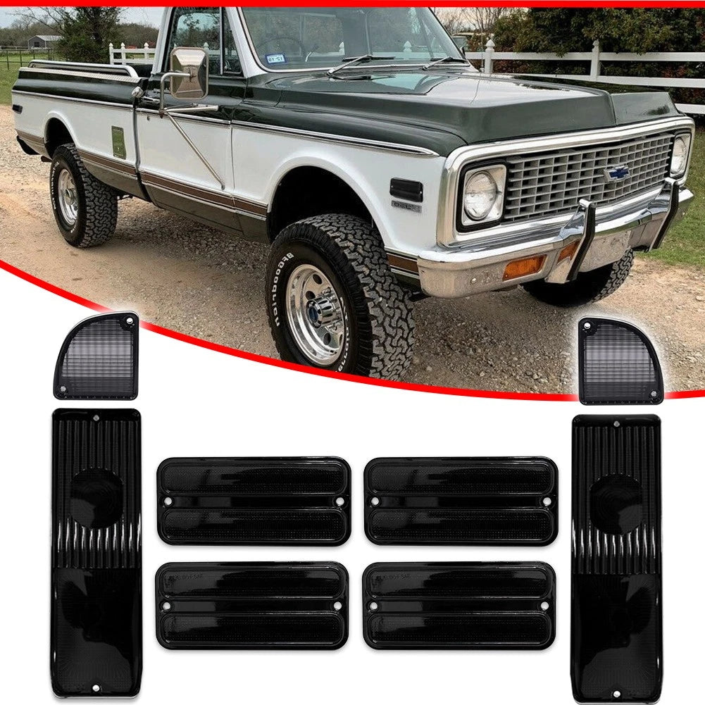 Tail Light Lens & Side Markers Kit for Chevy GMC Pickup Truck (1968–1972)