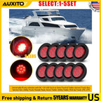 2 Inch Round Red LED Clearance Side Marker Light for Trailer Truck RV (10-50X)
