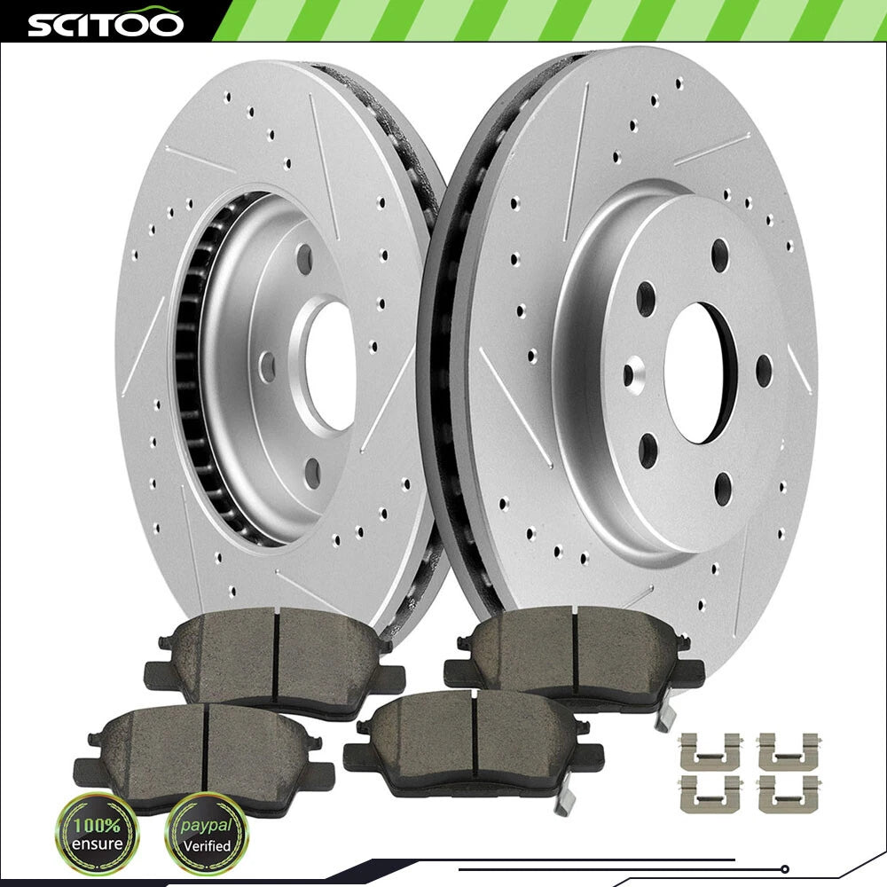 Front Brake Ceramic Pads & Drilled Rotors for Chevrolet Volt (2016–2019)