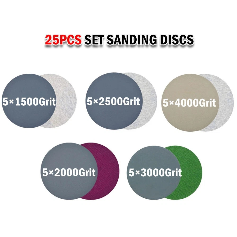 Set of 25 Sand Paper Discs 1500 2000 2500 3000 4000 for Wood Polishing