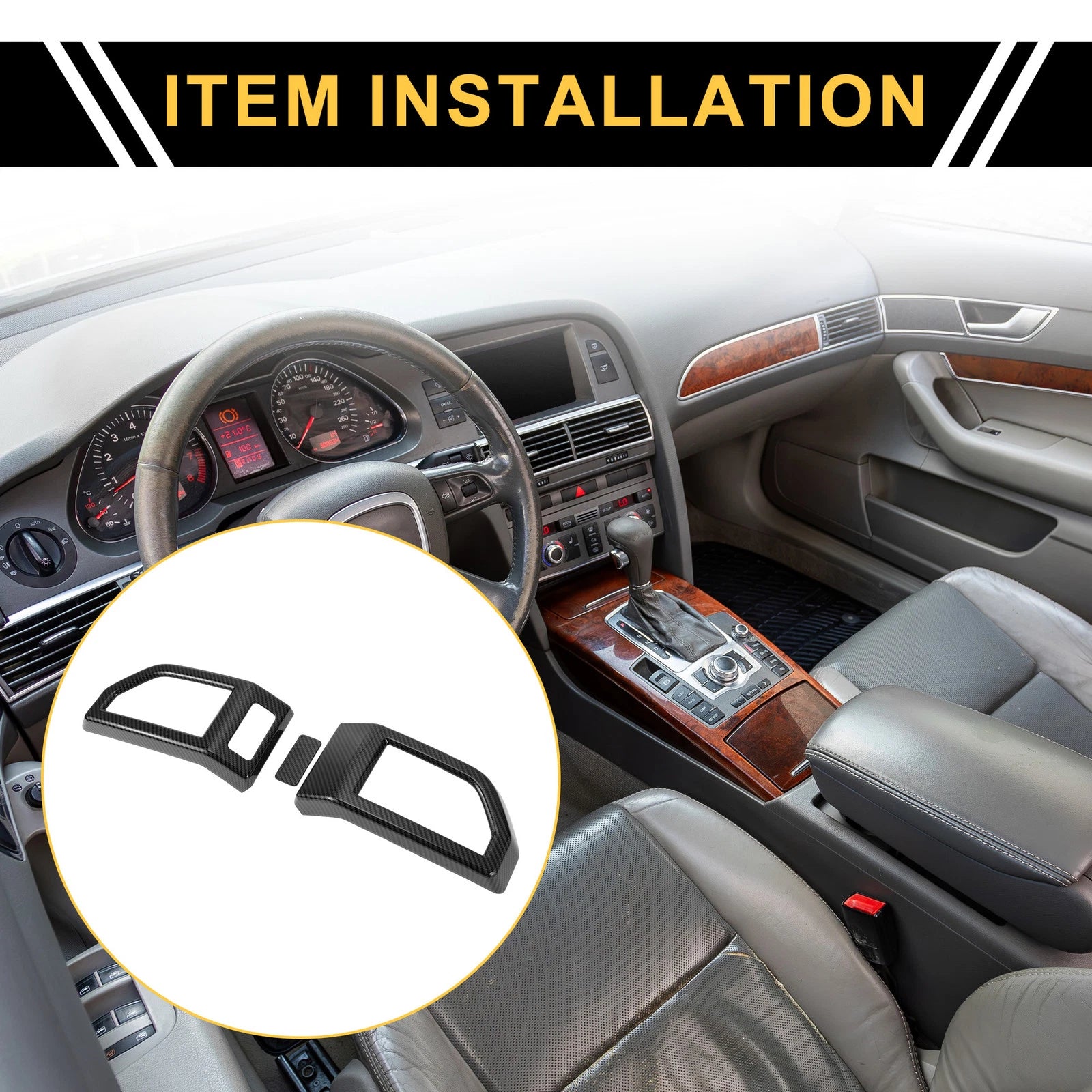 Set of 2 Carbon Fiber Air Vent Covers for Ford F-150 (2015–2020)