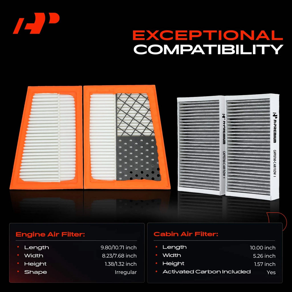 2X Engine & Active Carbon Cabin Air Filter for Mercedes-Benz ML320 (2000-2005)